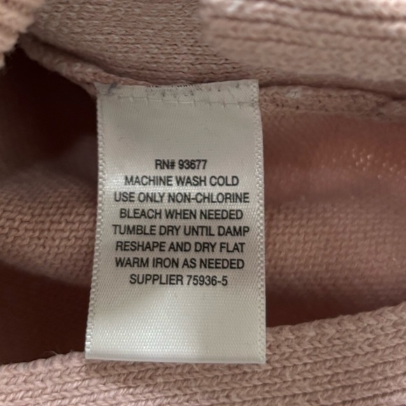 Liz Claiborne 100% Cotton Light Pink Chevron Sweater Sz S - Picture 7 of 7